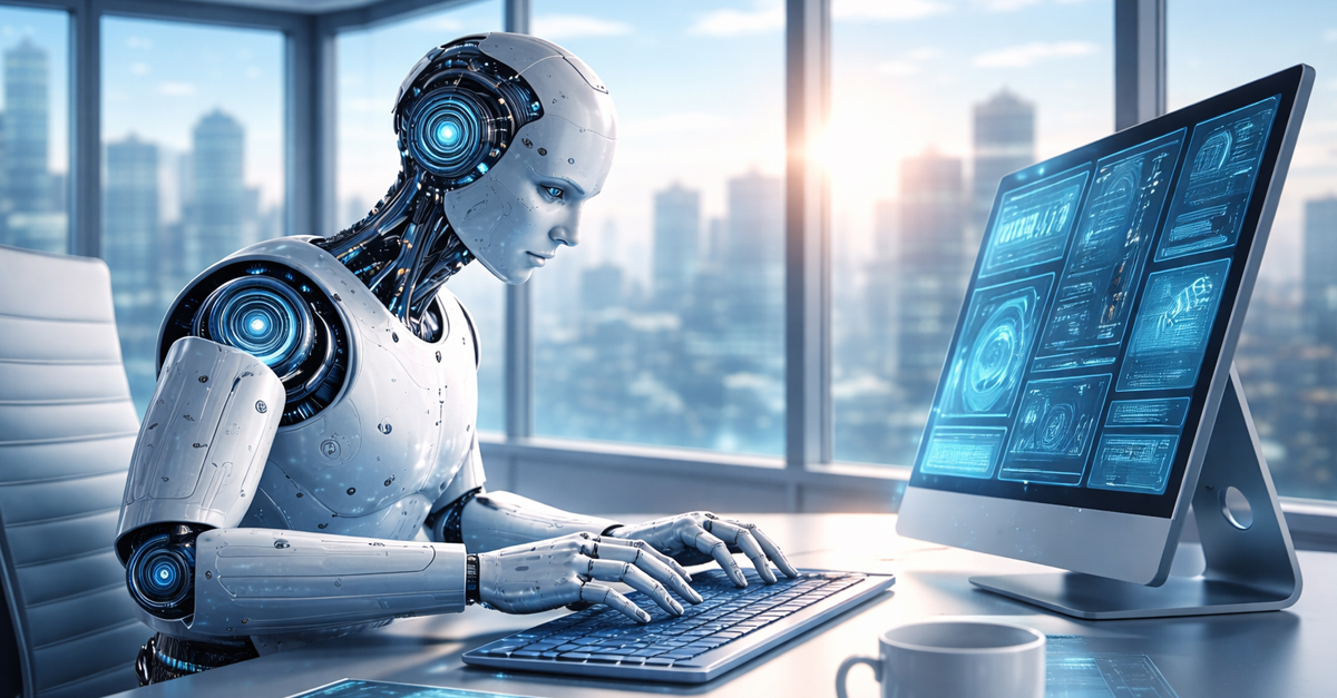 Person auditing a long-form article with AI annotations.