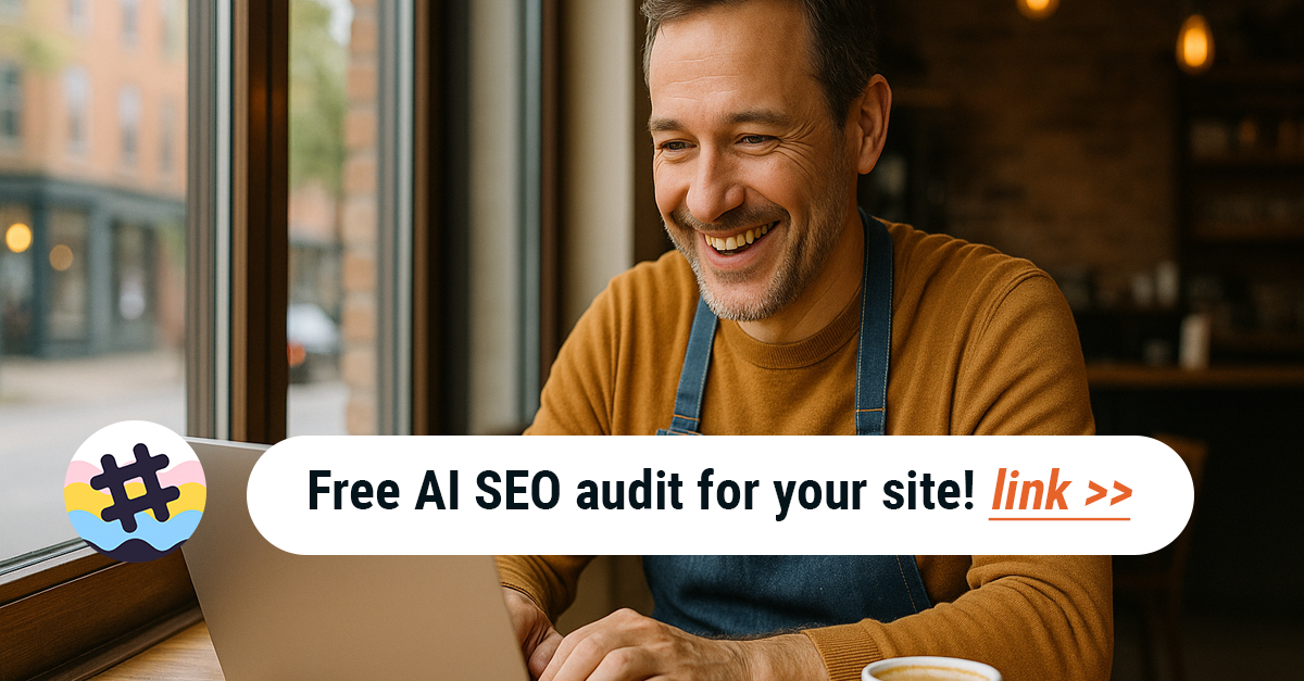Dashboard showing a 45 percent AI visibility improvement for a coffee shop