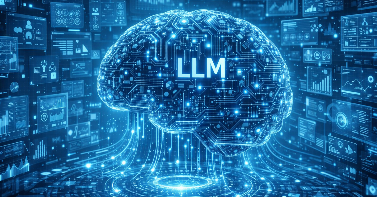 Visualization of an LLM evaluating multiple structured content sources for reliability.