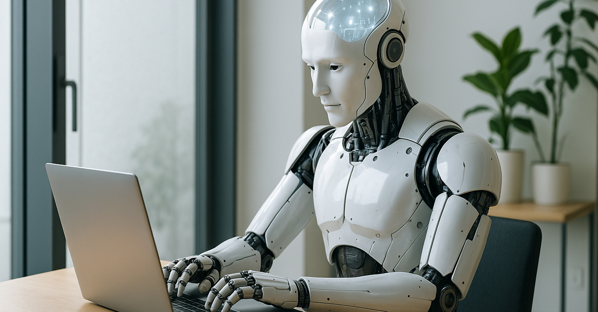 AI-powered search robot analyzing content discovery signals on a futuristic dashboard