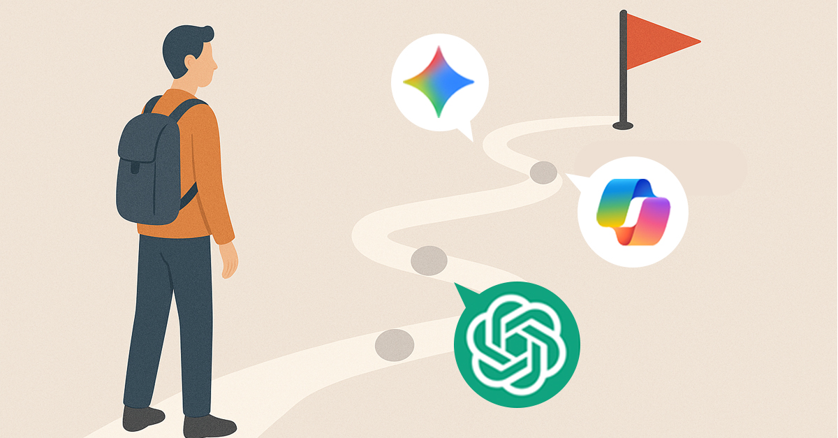 Blueprint diagram showcasing sequential AI SEO roadmap milestones.