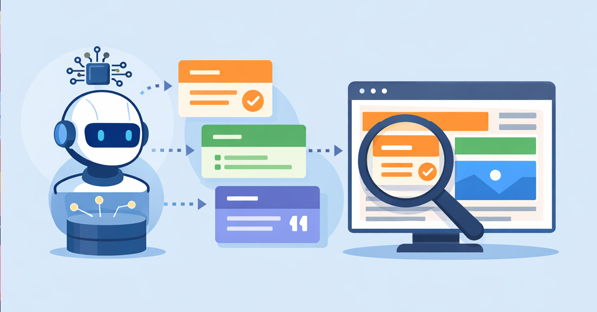 Segmented content blocks aligned with AI citation pathways