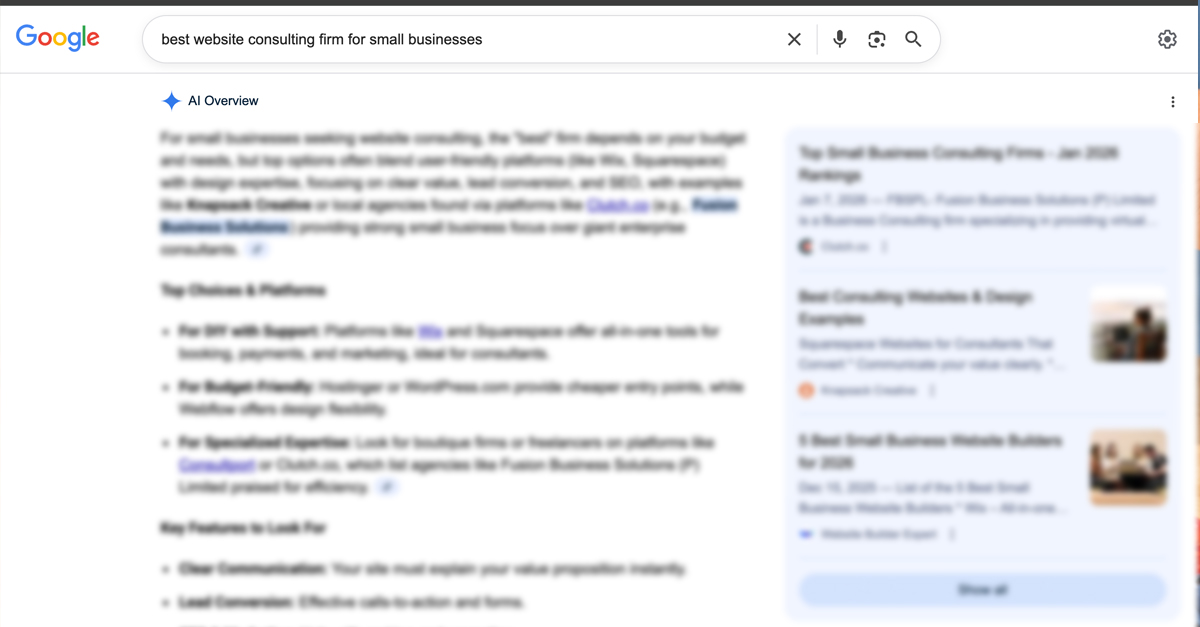 AI assistant evaluating which sources to cite in an answer interface.