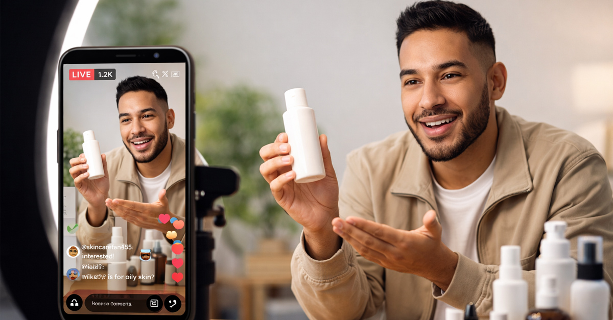 Influencer marketing illustration connected to AI SEO visibility and language signals