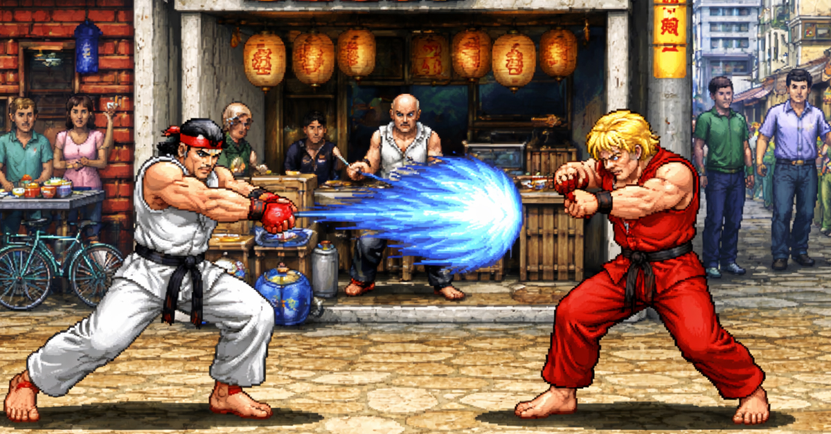 Illustration of a small business team refining AI SEO strategy alongside a large enterprise team.